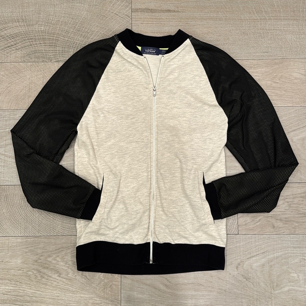 Topman Zara Black and Cream Zip-Up Jacket